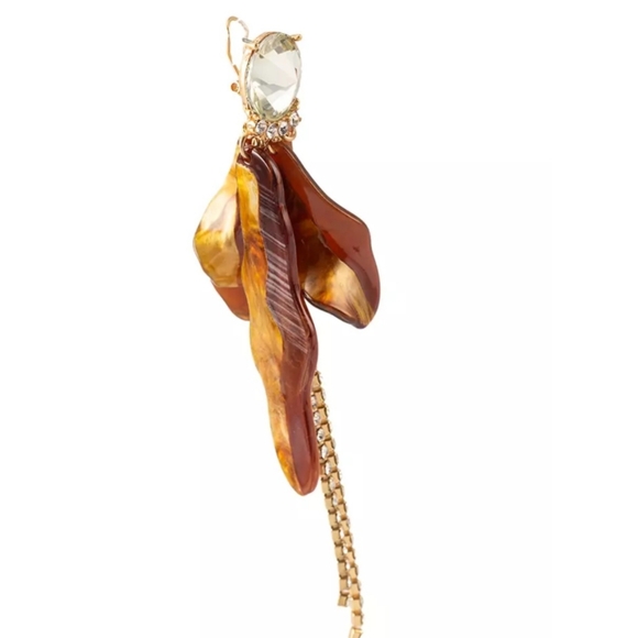 NEW Zara Statement Earrings with Gold and Brown Accents - Picture 6 of 9